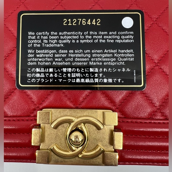 Chanel Boy Red Medium Quilted Leather Flap Bag - Picture 10 of 14